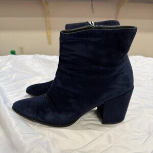 Genuine Stuart Weitzman Blue Suede / Velvet 'Bootie' Heeled Boots - Size 7.5